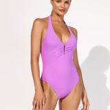 Honesty Halter Swimsuit - Violet - Simply Beach UK