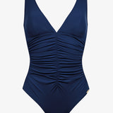 Elements Plunge Ruched Front Swimsuit - Indigo - Simply Beach UK