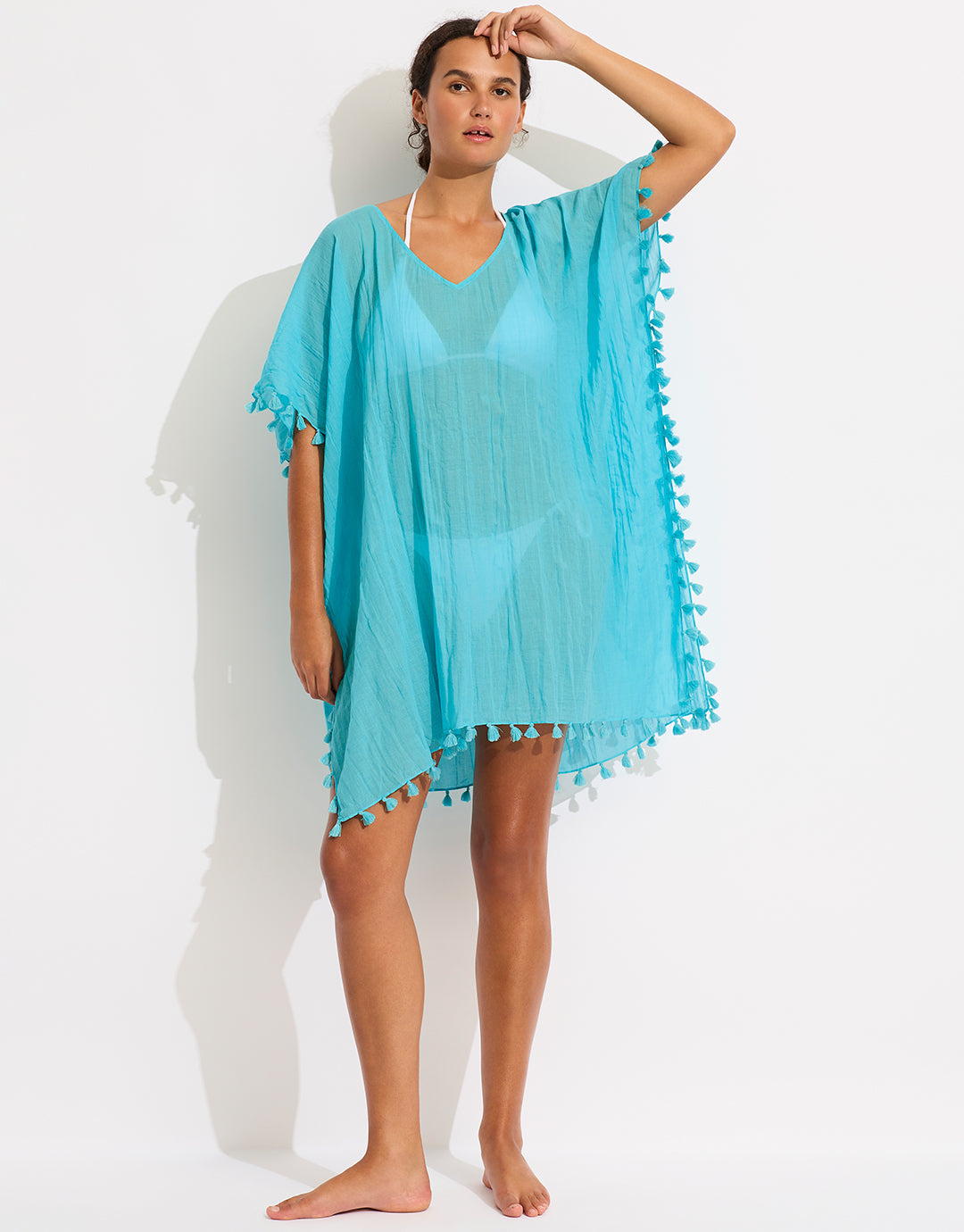 Amnesia Kaftan - Atoll Blue - Simply Beach UK