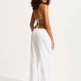 Crinkle Twill Beach Pant - White - Simply Beach UK