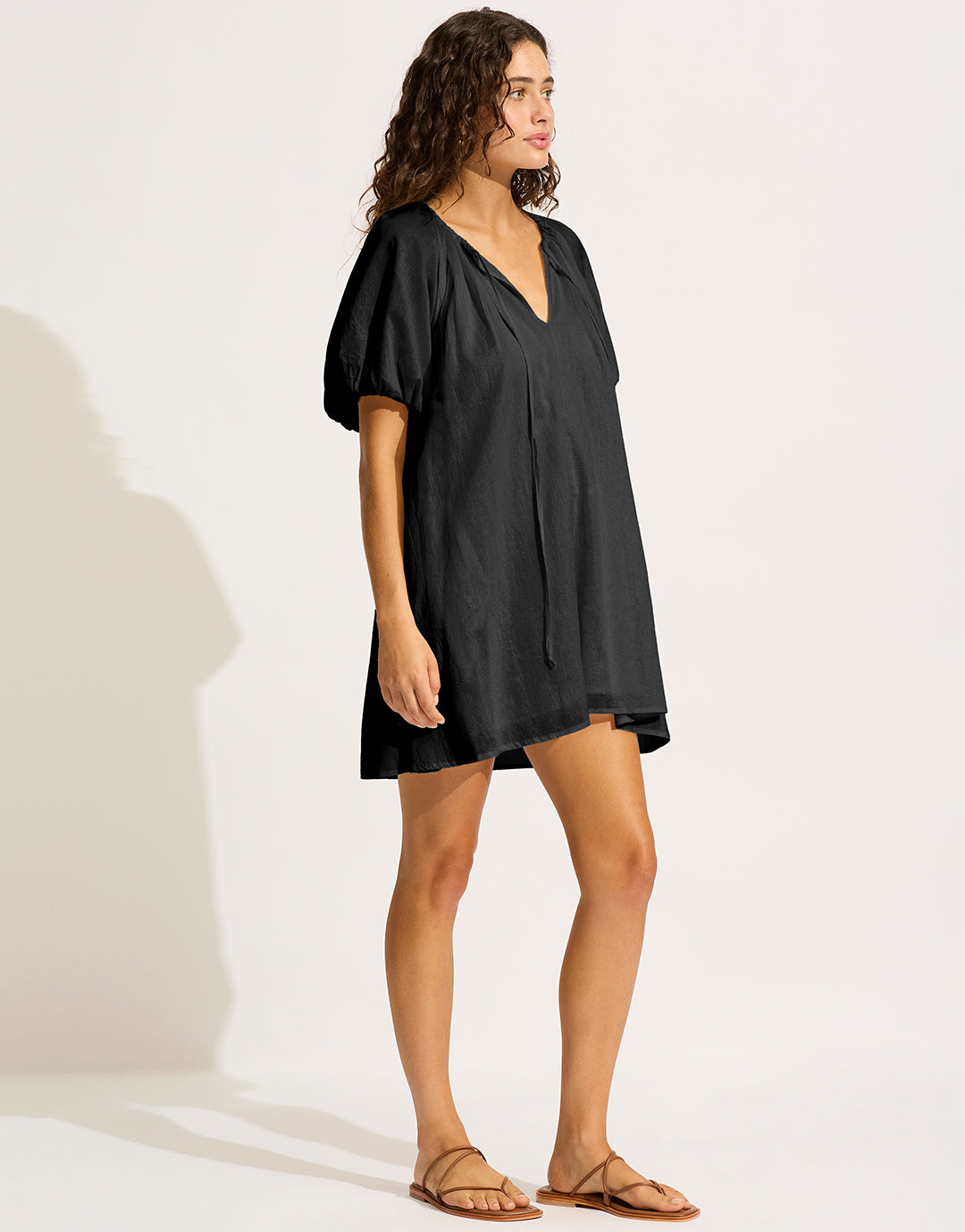 Mini Babydoll Beach Dress - Black - Simply Beach UK