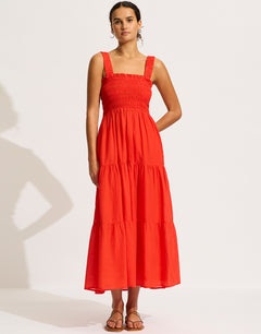 Faithful Midi Dress - Flame - Simply Beach UK