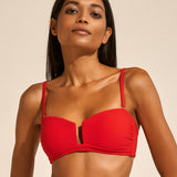 The Bloom Bandeau Bikini Top - Radiant Red - Simply Beach UK