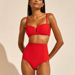 The Bloom Bandeau Bikini Top - Radiant Red - Simply Beach UK