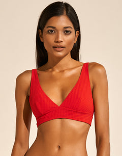 The Bloom Bralette Bikini Top - Radiant Red - Simply Beach UK