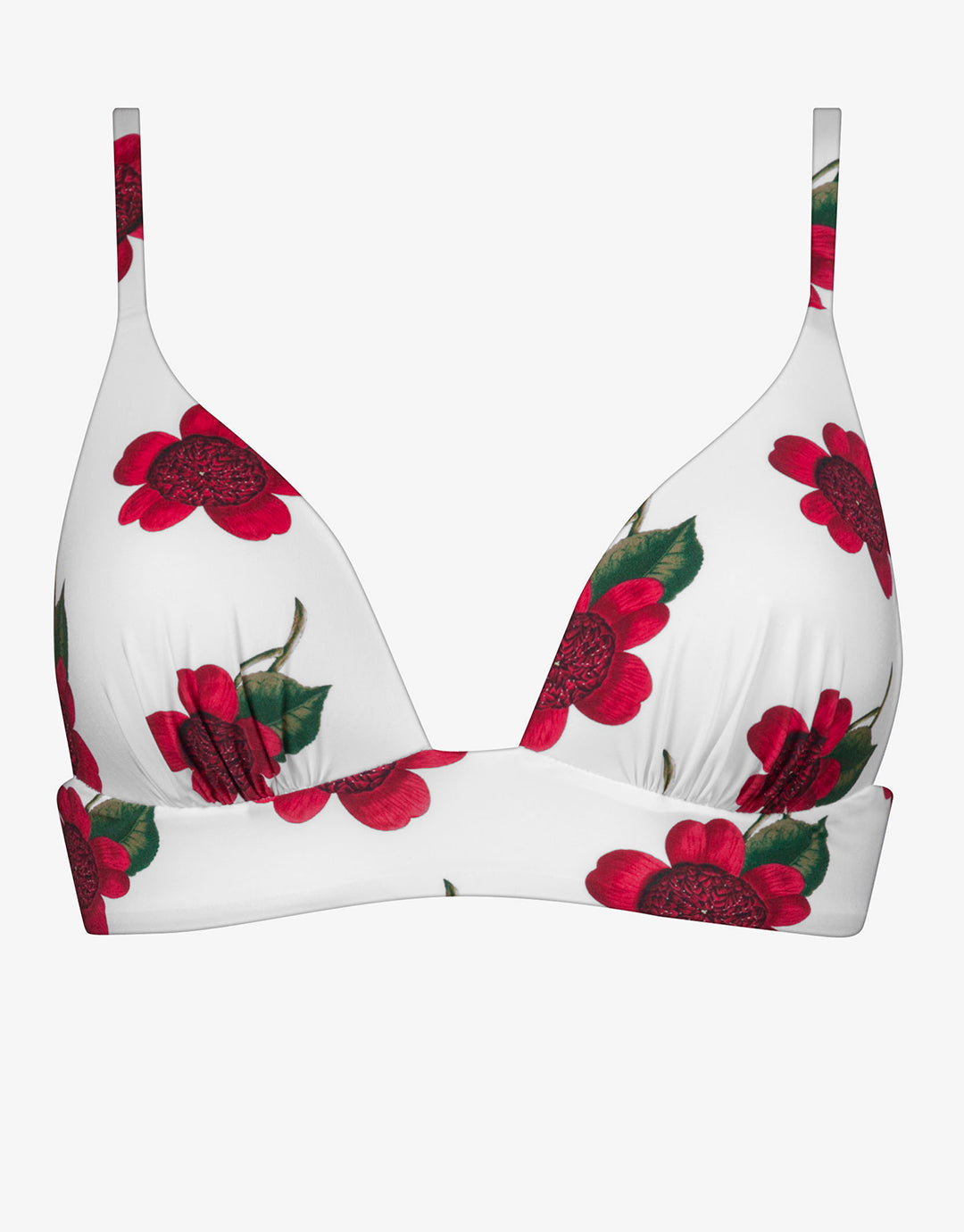 The Bloom Bralette Bikini Top - White Red - Simply Beach UK