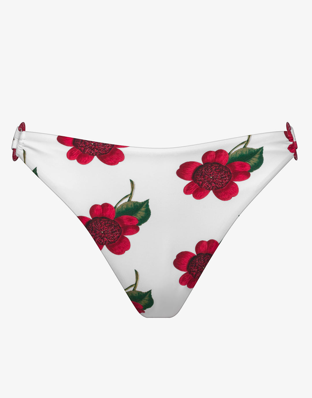 The Bloom Ring Side Bikini Pant - White Red - Simply Beach UK