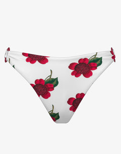 The Bloom Ring Side Bikini Pant - White Red - Simply Beach UK