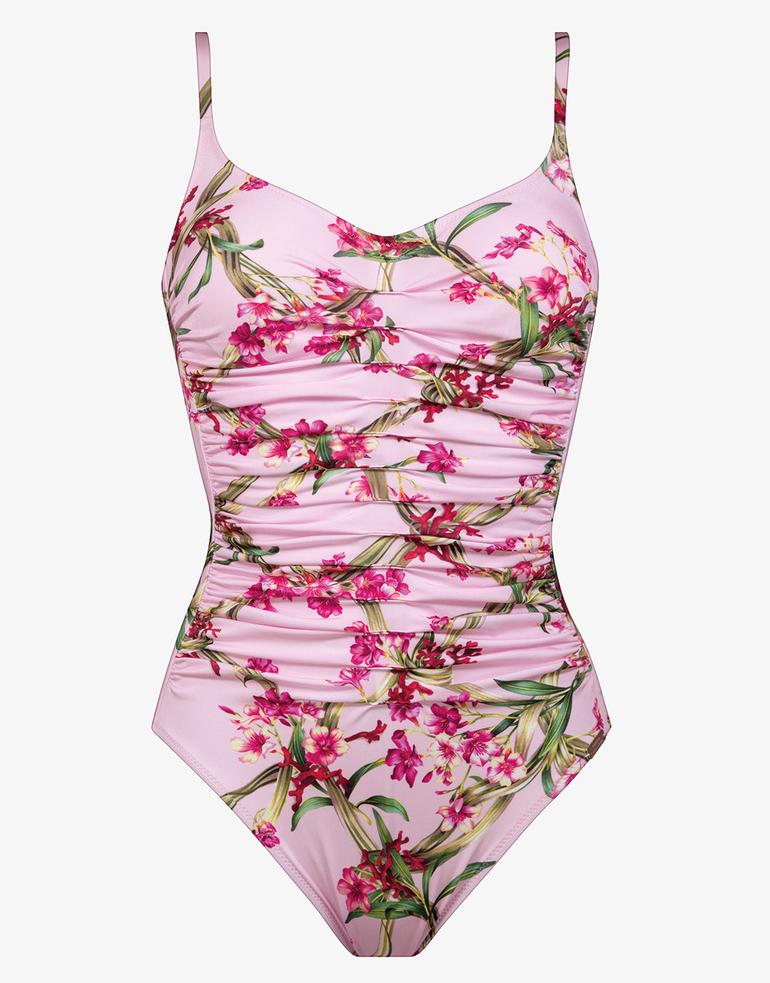 Botanique Ruched Underwired Swimsuit - Tangy Pink - Simply Beach UK