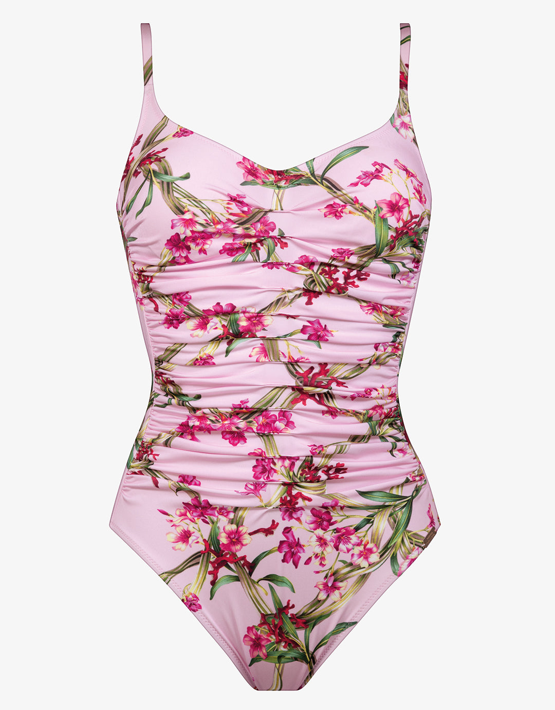 Botanique Ruched Underwired Swimsuit - Tangy Pink - Simply Beach UK