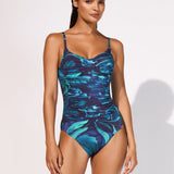 Sanctuary Ruched Underwired Swimsuit - Lagoon - Simply Beach UK