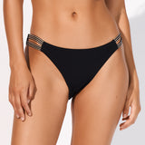 Stratum Double Strap Bikini Pant - Black Sand - Simply Beach UK