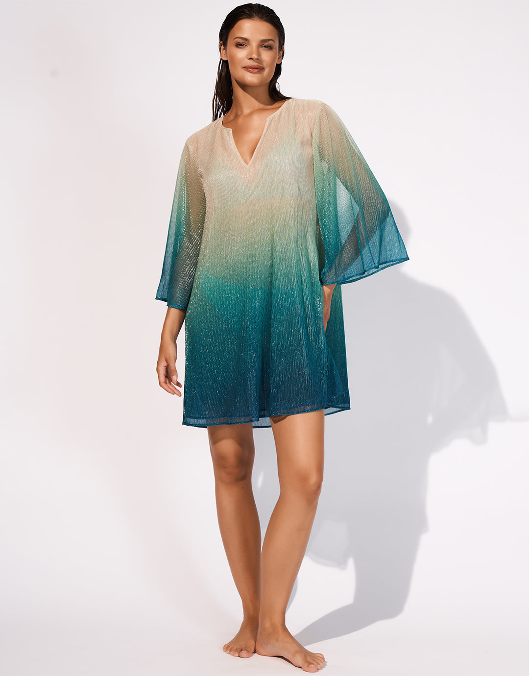 Ombre Metallic Tunic - Aqua Gradient - Simply Beach UK