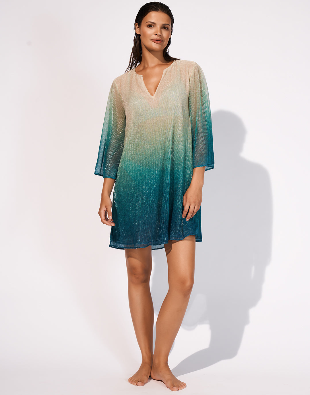 Ombre Metallic Tunic - Aqua Gradient - Simply Beach UK