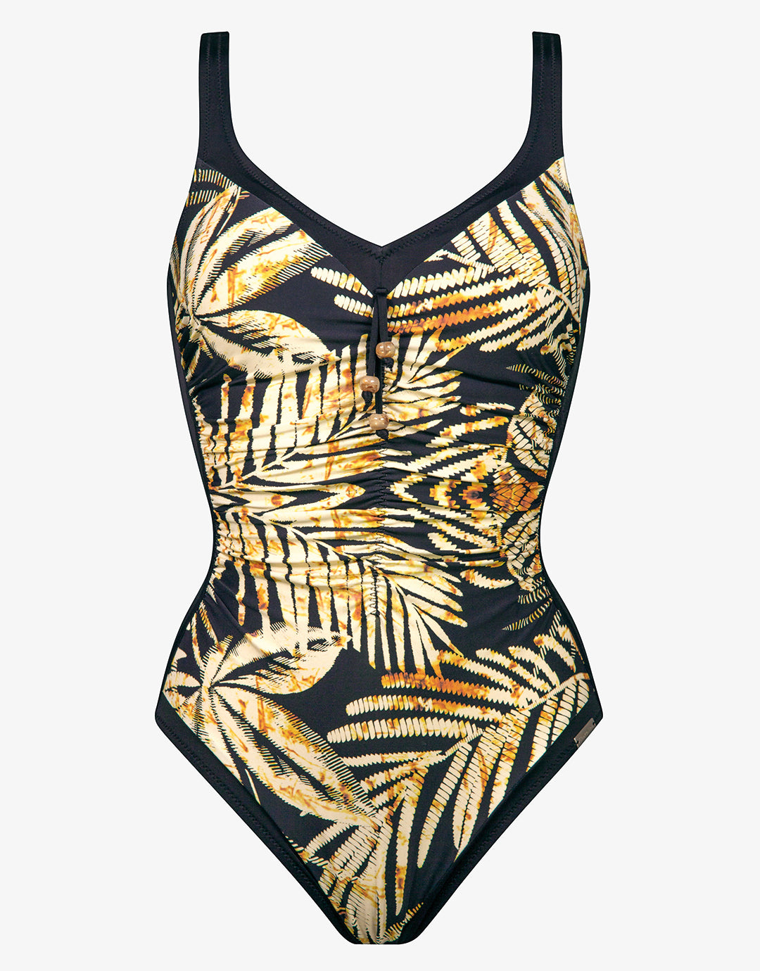 Seductive Leaves Moulded Swimsuit - Black Ivory - Simply Beach UK