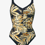 Seductive Leaves Moulded Swimsuit - Black Ivory - Simply Beach UK