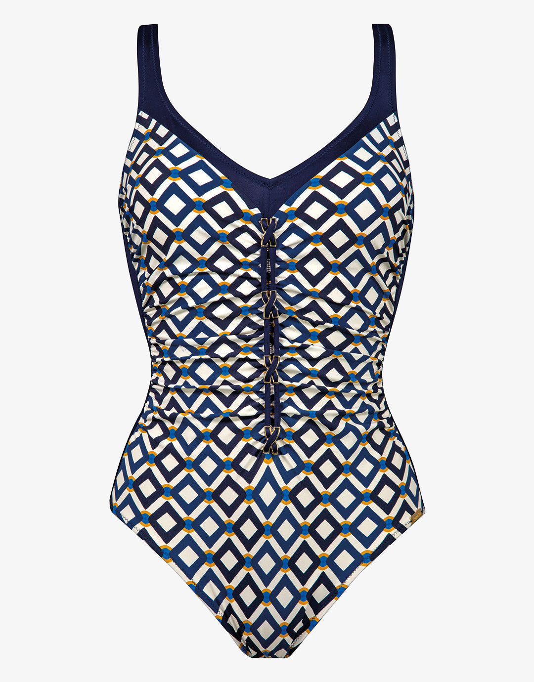 Seaside Dining Moulded Swimsuit - Navy Cream - Simply Beach UK