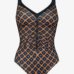 Tobacco Fields Detail Front Swimsuit - Tabac Black - Simply Beach UK