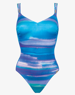 Blue Symphony Triple Strap Swimsuit - Aqua Flow - Simply Beach UK