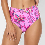 Tropic Radiance High Waist Bikini Pant - Electric Pink - Simply Beach UK