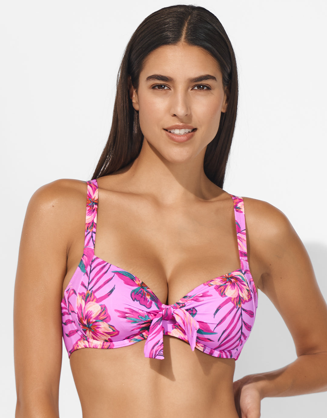 Tropic Radiance Underwired Bikini Top - Electric Pink - Simply Beach UK