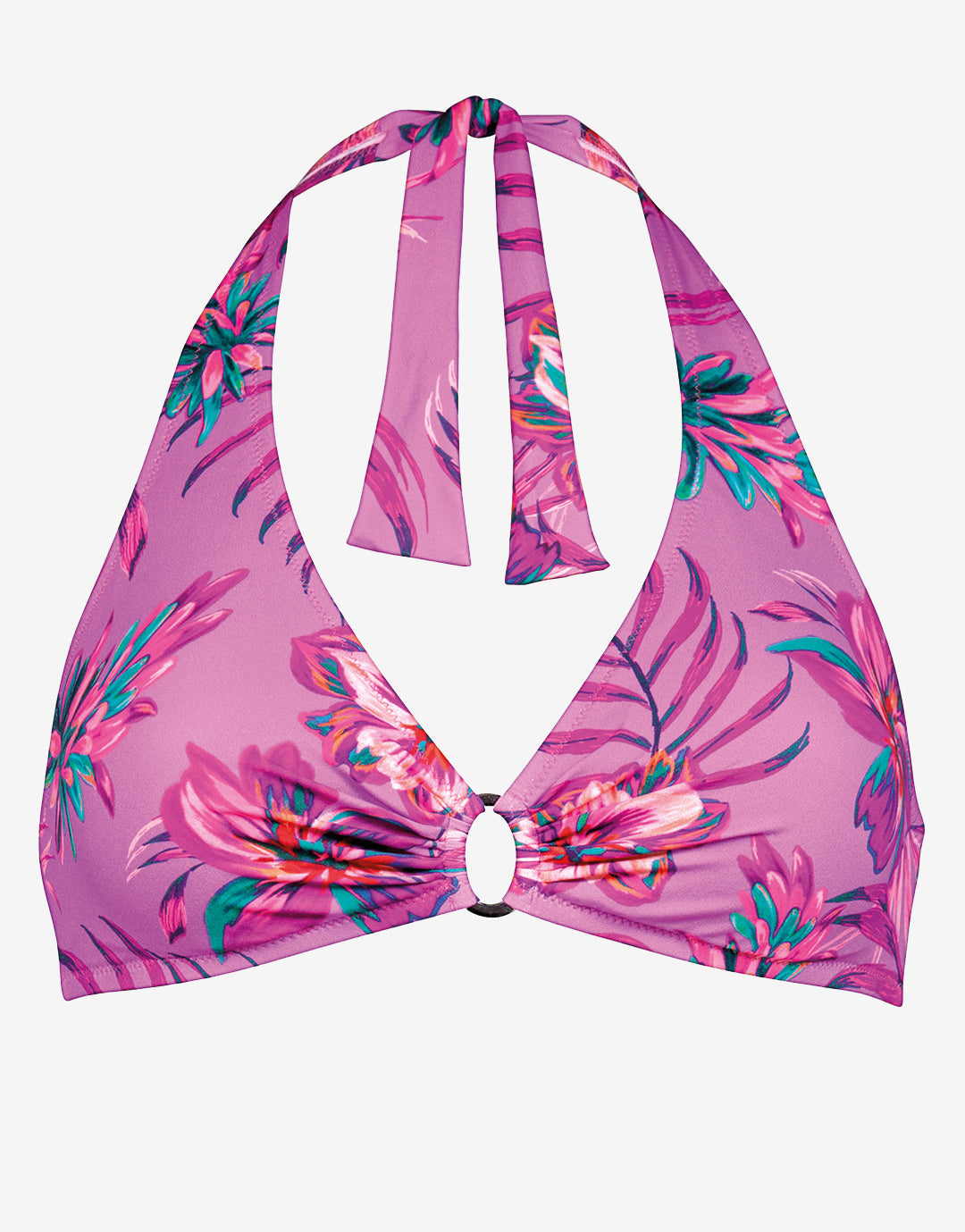 Tropic Radiance Halter Bikini Top - Electric Pink - Simply Beach UK