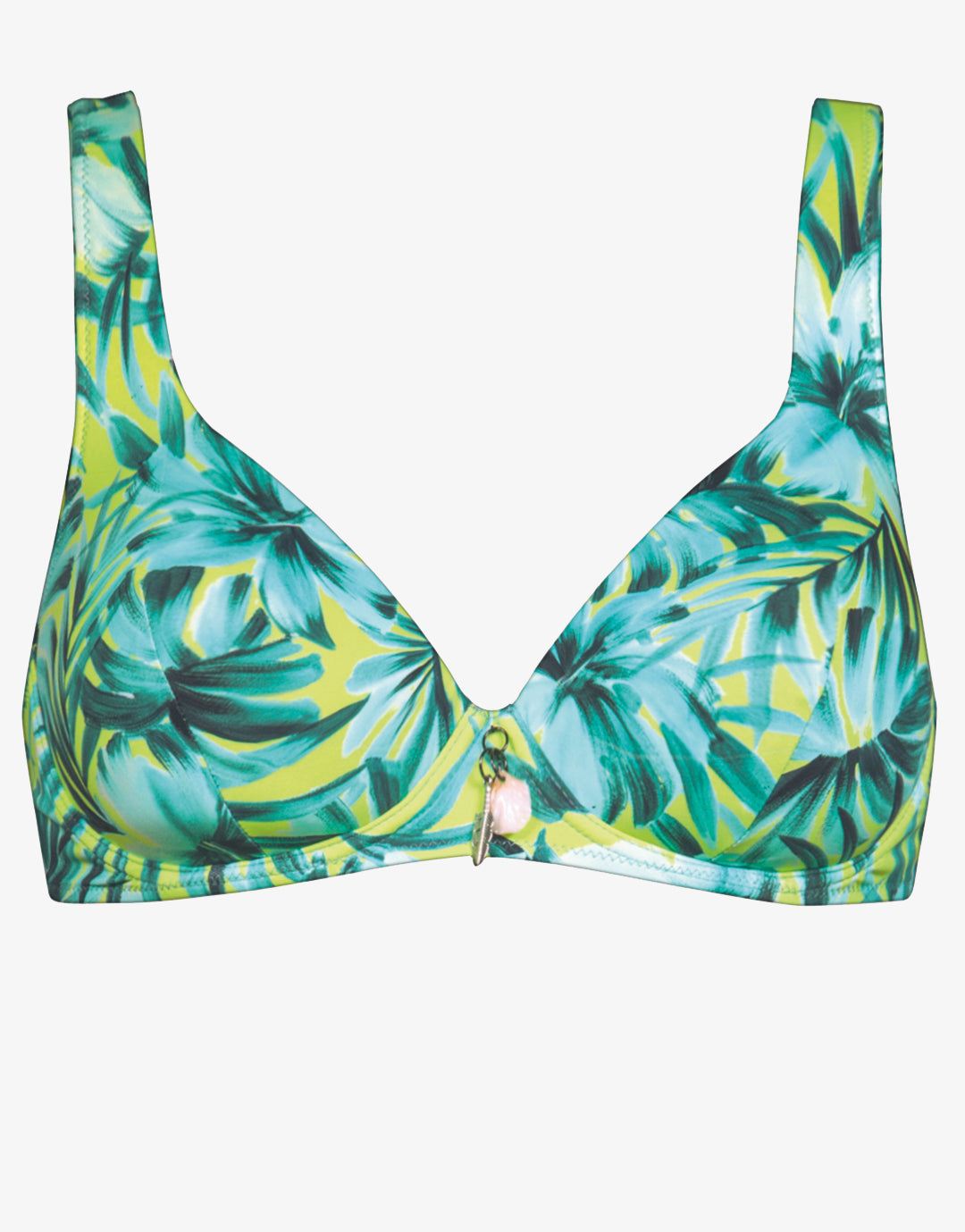 Floral Flashback Moulded Underwired Bikini Top - Aquatic Green - Simply Beach UK