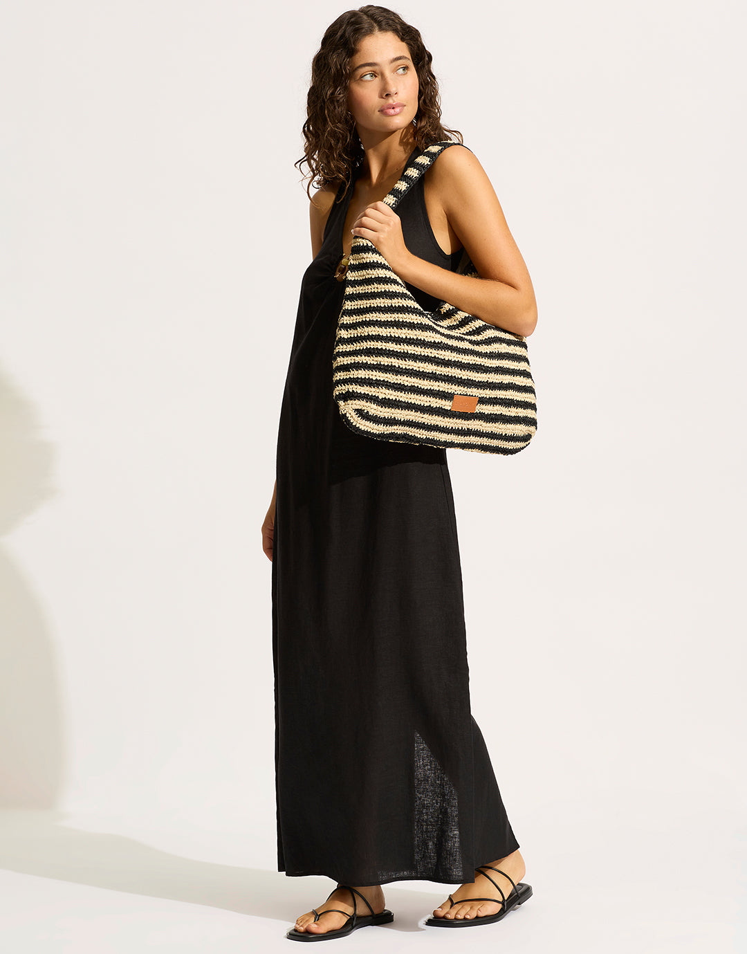 Raffia Stripe Tote Bag - Simply Beach UK