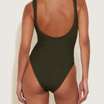 Celine Swimsuit with Tonal Hoops - Metallic Khaki - Simply Beach UK