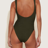 Celine Swimsuit with Tonal Hoops - Metallic Khaki - Simply Beach UK