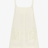 Creme Embroidered Shift Mini Dress - White - Simply Beach UK