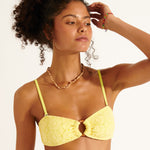 Sun Lace Myero Ring Bandeau Bikini Top - Yellow - Simply Beach UK