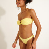 Sun Lace Myero Ring Bandeau Bikini Top - Yellow - Simply Beach UK