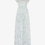 Daffodil Shirred Midi Dress - Blue Print - Simply Beach UK