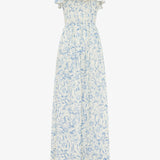 Daffodil Shirred Midi Dress - Blue Print - Simply Beach UK