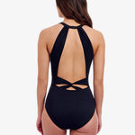 Profile Tutti Frutti High Neck Keyhole Back Swimsuit - Black - Simply Beach UK