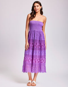 Gaia Bandeau Dress - Purple - Simply Beach UK