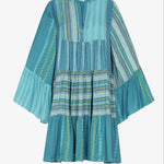 Patchwork Mini Boho Dress - Blue - Simply Beach UK