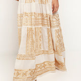 Classic Triangle Maxi Dress - Natural and Gold - Simply Beach UK