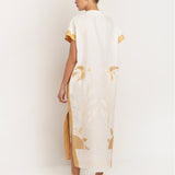 Sun Midi Kaftan  - White and Yellow - Simply Beach UK