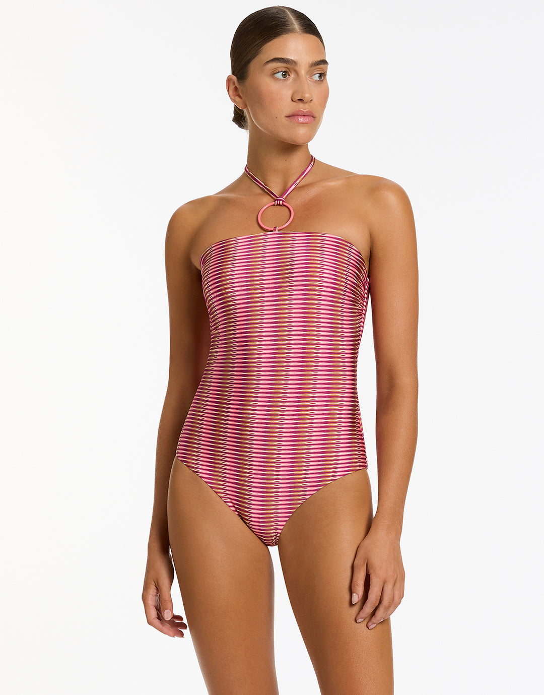 Alessia Geo Halter Swimsuit - Peony - Simply Beach UK