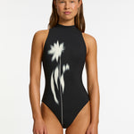 Elora High Neck Swimsuit - Black - Simply Beach UK