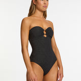 Tirari Nights Bandeau Swimsuit - Black - Simply Beach UK