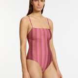 Alessia Geo Minimal Tank Swimsuit - Peony - Simply Beach UK