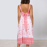 Cherry Blossom Tie Back Dress - Rose and Red - Simply Beach UK