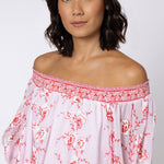 Cherry Blossom Off Shoulder Dress - Rose and Red - Simply Beach UK