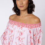 Cherry Blossom Off Shoulder Dress - Rose and Red - Simply Beach UK