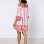 Cherry Blossom Off Shoulder Dress - Rose and Red - Simply Beach UK