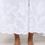 Cotton Maxi Dress with Vintage Embroidery - White - Simply Beach UK