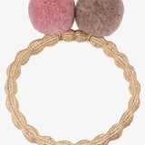 PomPom Hair Tie - Beige Glitter with Dusty Rose Dove - Simply Beach UK